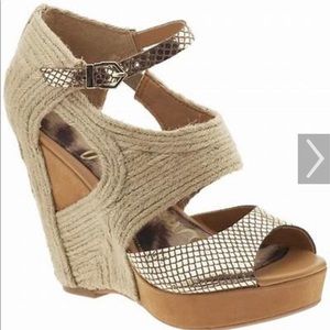 Sam Edelman Katie Gold Natural Wedges